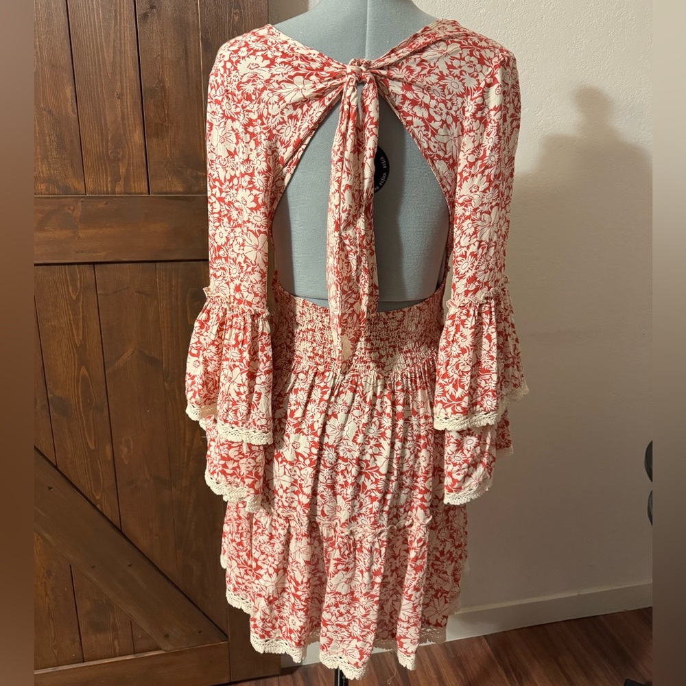 FREE PEOPLE Kristall Mini Floral Dress in Raspberry - Picture 10 of 12